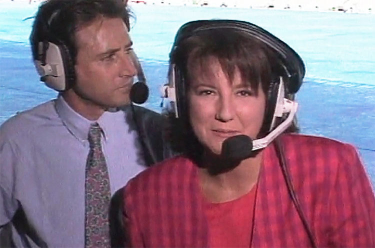 Olga Viza con Matías Prats en los Juegos Olímpicos de Barcelona 92