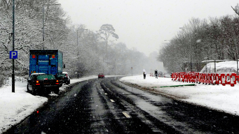 Una carretera en época de nieve