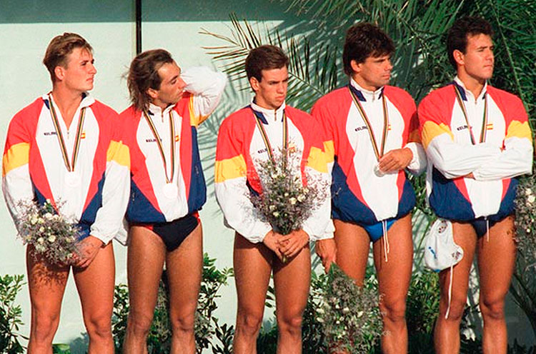 Dani Ballart con la selección de waterpolo en los Juegos Olímpicos de Barcelona 92