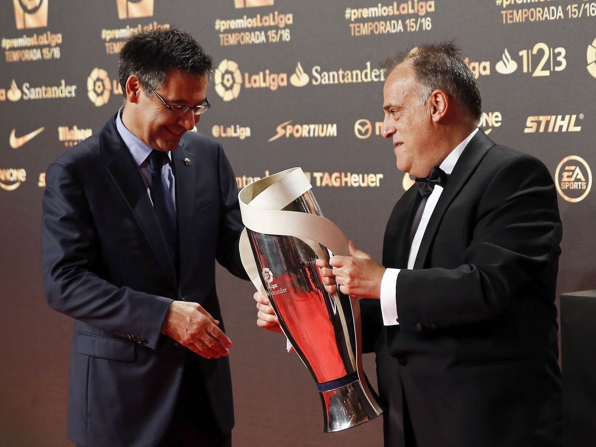 Photo: Bartomeu and Tebas, in 2016, when they were still friends.  (EFE)