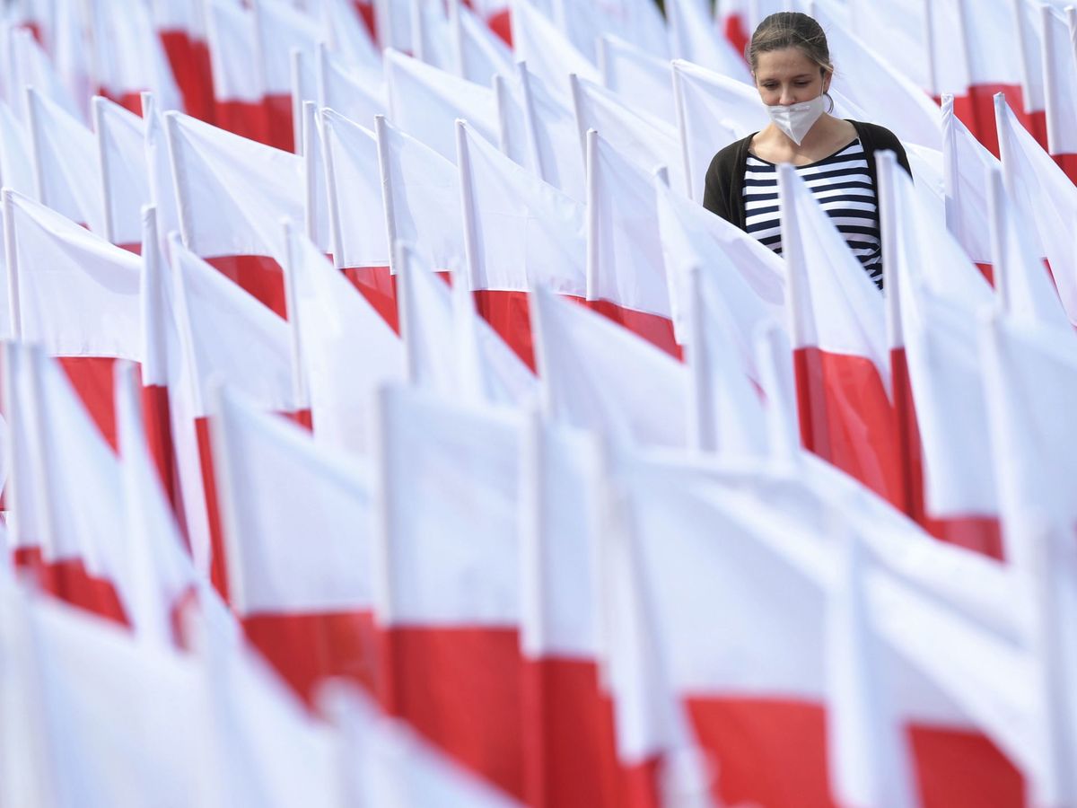 Zdjęcie: Polskie flagi w Warszawie.  (EFE)