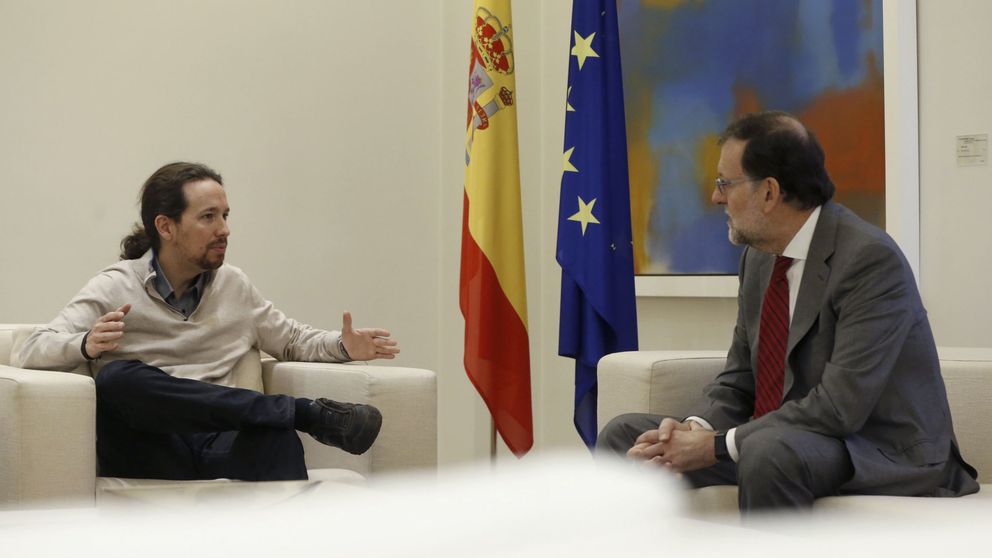 Iglesias recela de un bloque inmovilista entre PP, PSOE y C's tras reunirse con Rajoy