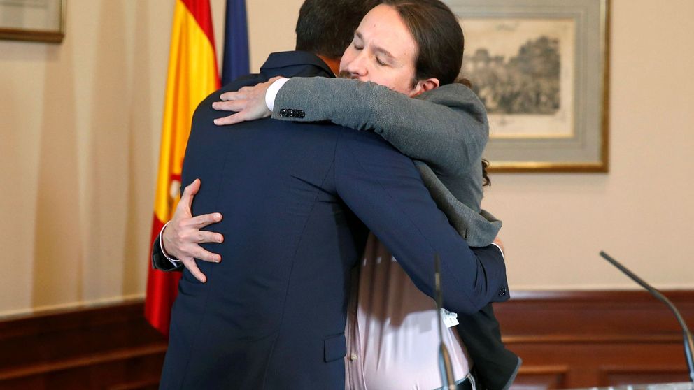 El pacto del abrazo: Sánchez citó a Iglesias y Montero lo perfiló con Redondo y Lastra