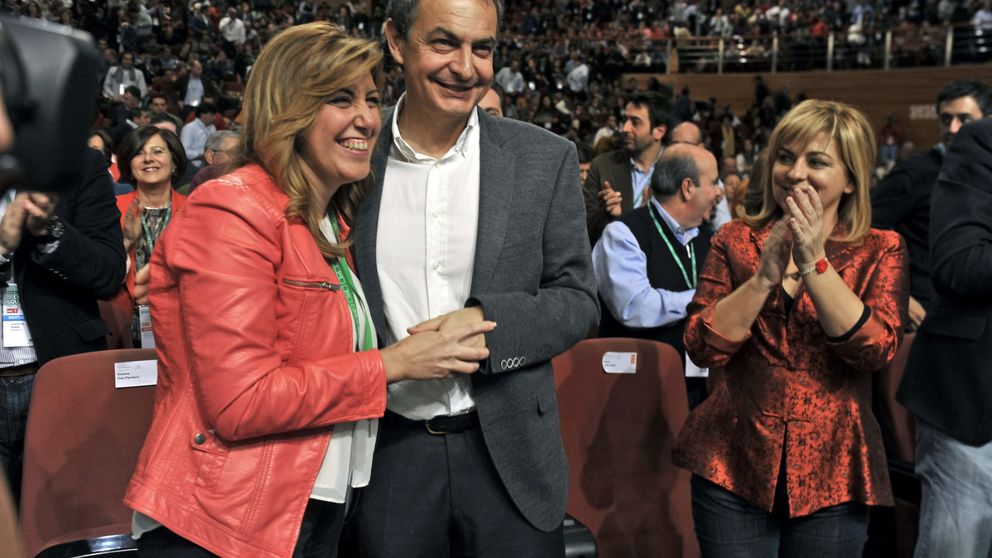 Susana Díaz arropa a Zapatero mientras Sánchez sigue sin agenda en Andalucía
