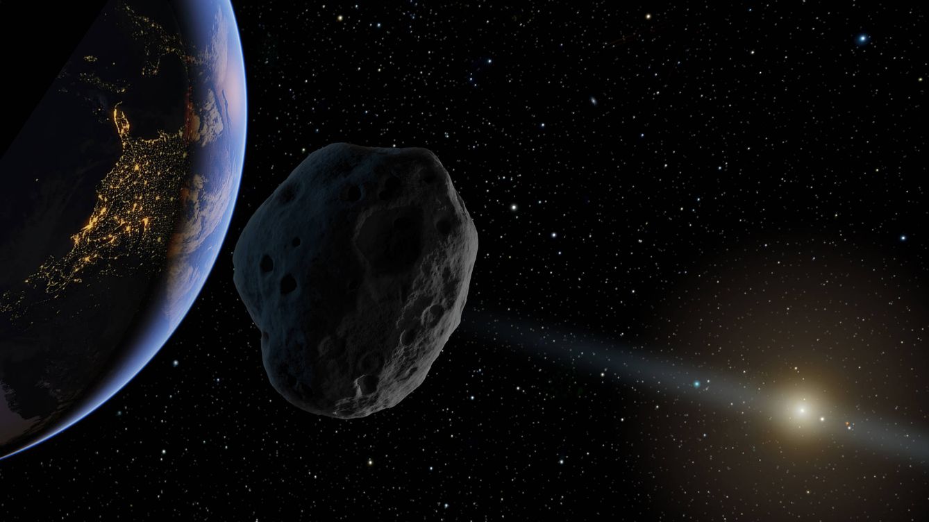 Foto: Visualización de un asteroide en ruta de impacto.
