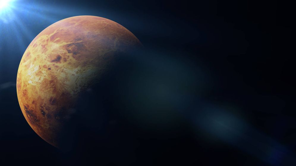 Foto: Ilustración que muestra el planeta Venus iluminado por el Sol. (iStock)
