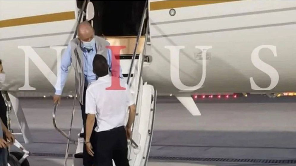 Foto: Juan Carlos I, a su llegada el lunes 3 de agosto a Abu Dabi, según publica 'Nius'.