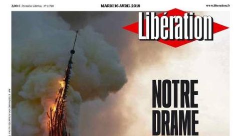 El incendio de Notre Dame, protagonista de todas las portadas de la prensa 
