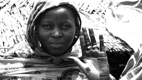 Retrato de Malí en blanco y negro