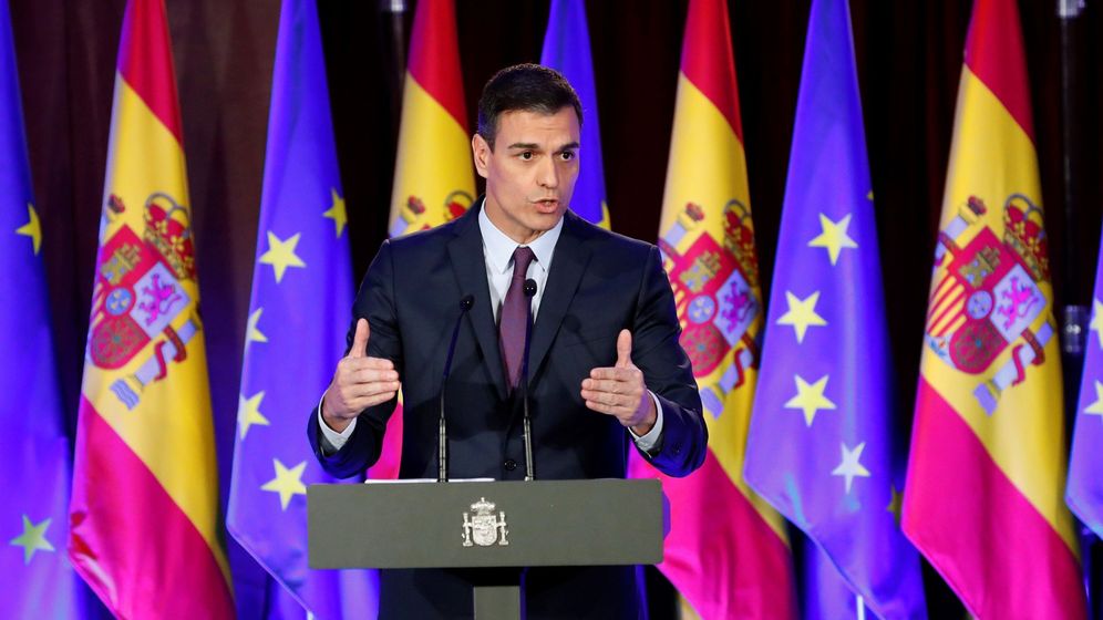 Foto: El presidente del Gobierno, Pedro Sánchez, interviene en el acto Proteger el ideal de Europa. (EFE)