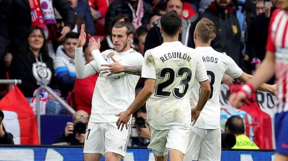 Bale, celebrando su gol en el Metropolitano (Foto: EFE).
