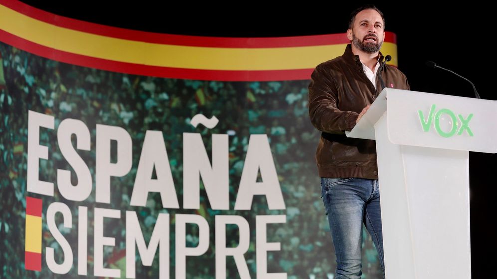 Foto: El líder de Vox, Santiago Abascal, en un acto del partido. (EFE)