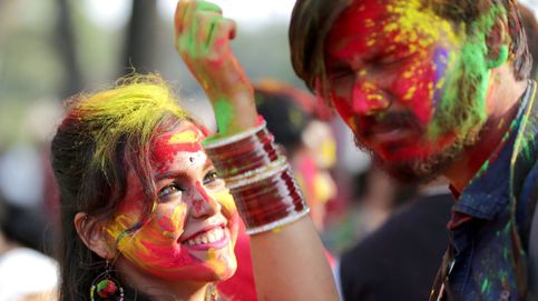 Todo preparado para el festival Holi en la India
