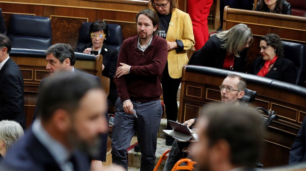 Foto: El líder de Unidas Podemos, Pablo Iglesias, en el Congreso. (EFE)
