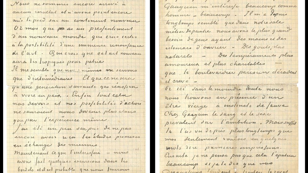 Foto: La carta conjunta enviada en noviembre de 1888 por Vincent Van Gogh y Paul Gauguin. (EFE)