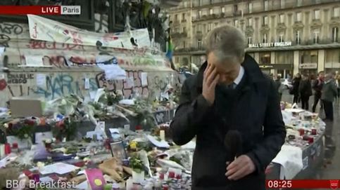 Graham Satchell, reportero de la BBC en París, rompe a llorar en directo