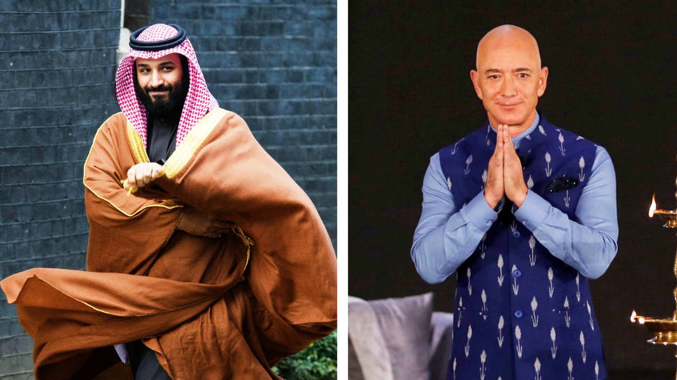Foto: Mohamed bin Salmán a la izquierda y Jeff Bezos a la derecha (EC)