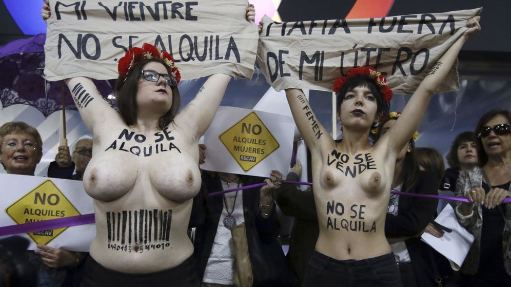 Foto: Activistas de Femen protestan contra la gestaciÃ³n subrogada. (EFE)
