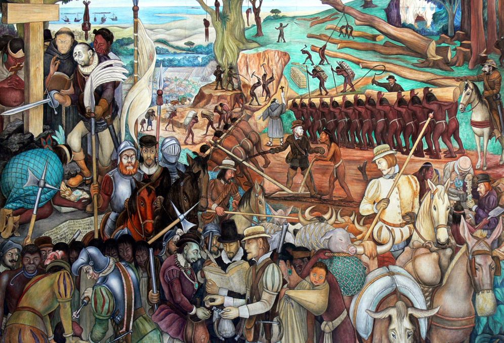 Foto: Mural de Diego Rivera, uno de los 'contibuyentes' a la leyenda negra de España.