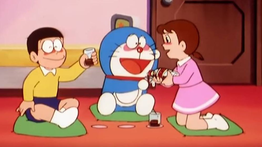 Foto: Doraemon, iniciando a los niños en el consumo de alcohol.