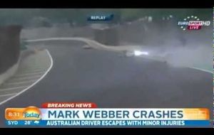 Brutal accidente de Webber en su Porsche