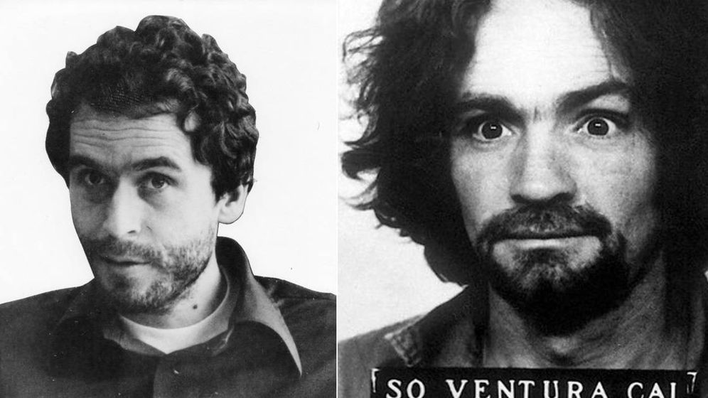 Foto: Dos de los asesinos más famosos de la historia, Ted Bundy y Charles Manson. (Wikipedia)