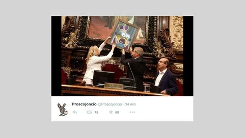 Elvis, los Minions y El Rey León 'sustituyen' a Don Juan Carlos y a Felipe VI en el Ayuntamiento de Barcelona