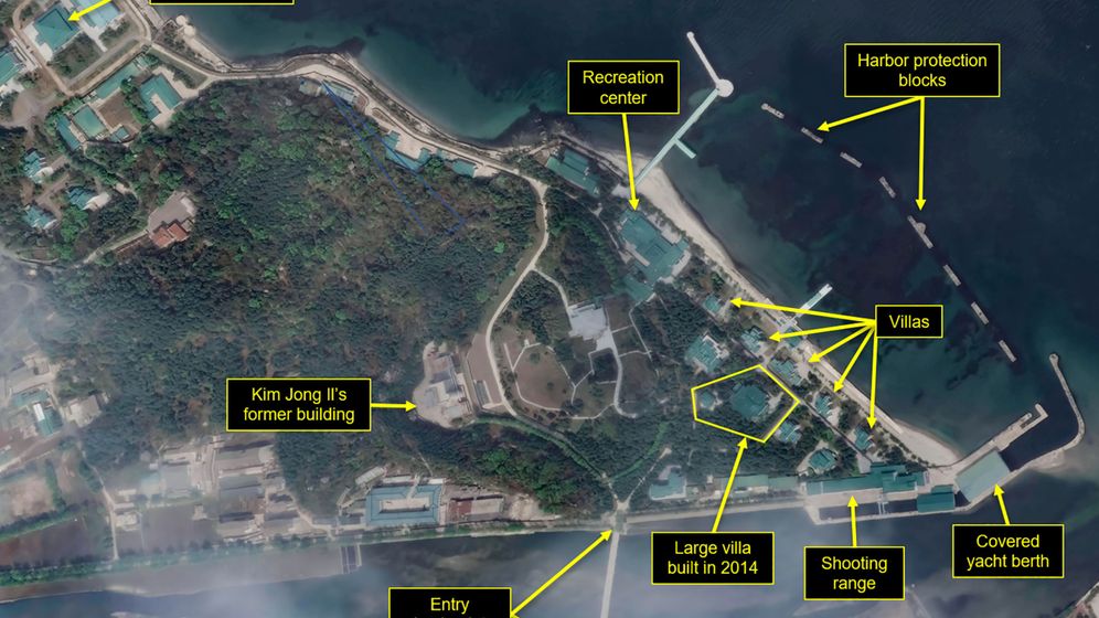 Foto: Imágenes satélites de la villa de lujo de Kim Jong-un en Wonsan. (Reuters)