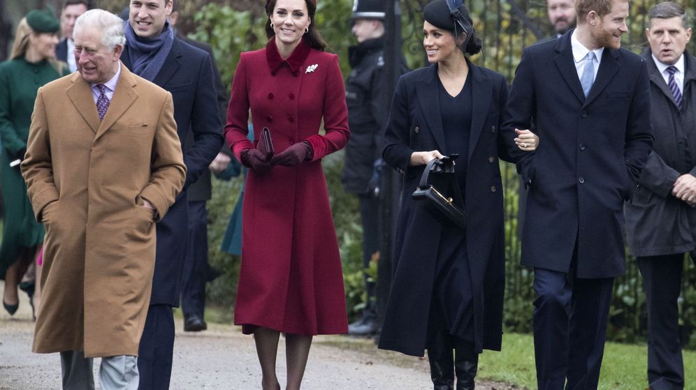 Foto: La familia real británica en el Día de Navidad de 2018.(EFE)