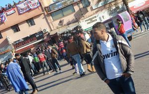 Aficionados del Real Madrid y San Lorenzo en Marrakech