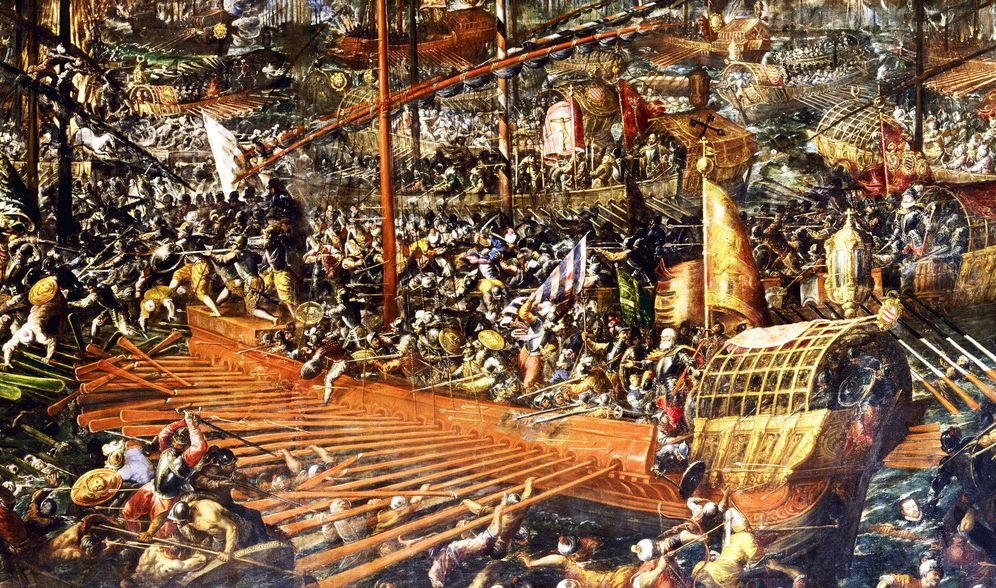 Foto: La batalla naval de Lepanto, según Andrea Vicentino (1580).