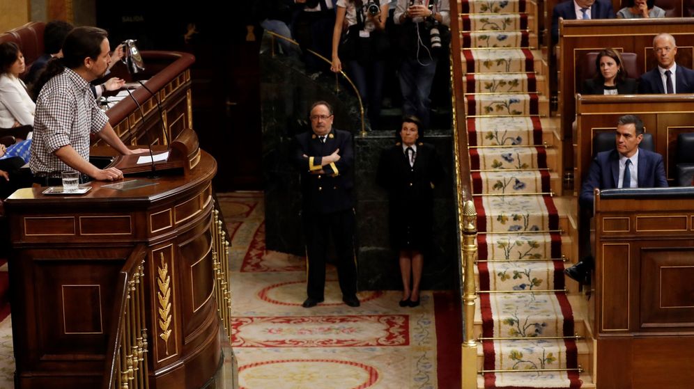 Foto: Pablo Iglesias, en el fallido debate de investidura de Pedro SÃ¡nchez. (EFE)