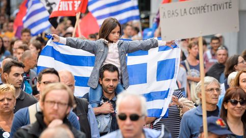 Protesta en Bélgica contra la austeridad en Grecia