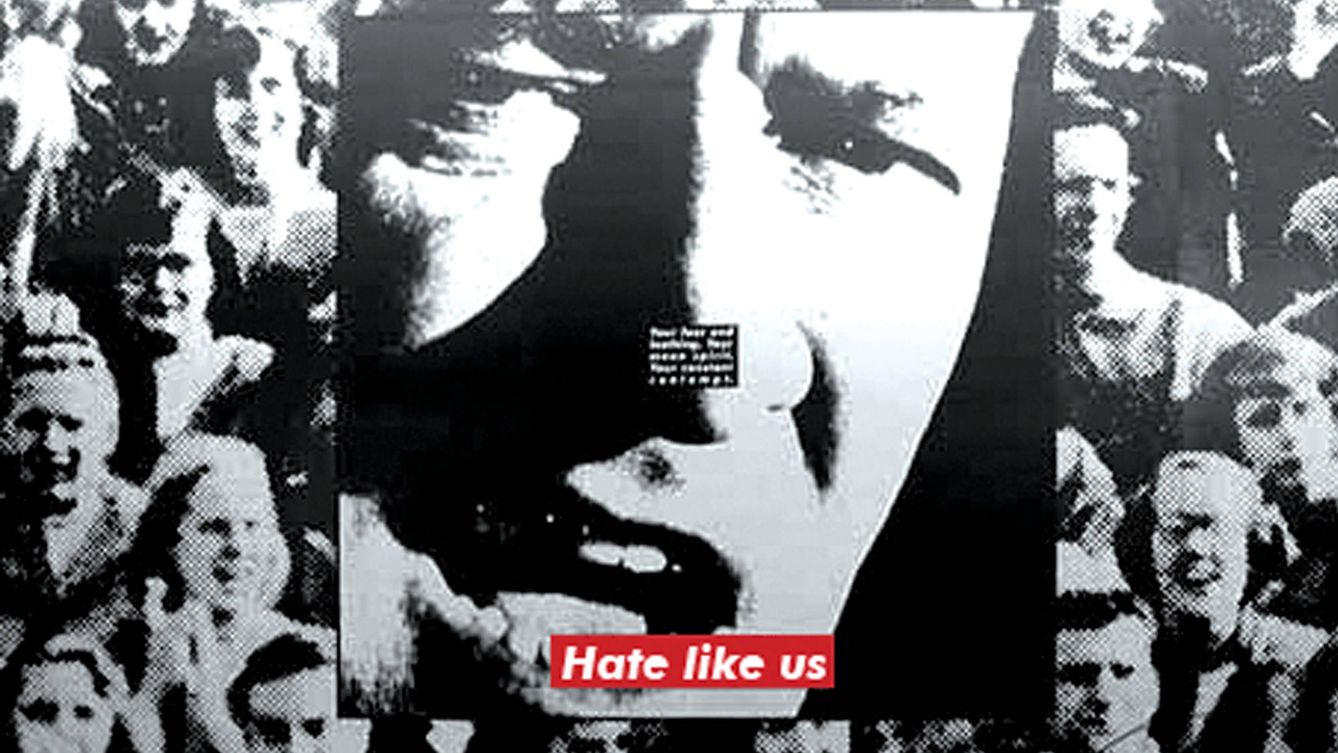 Foto: 'Hate like us', de Barbara Kruger.