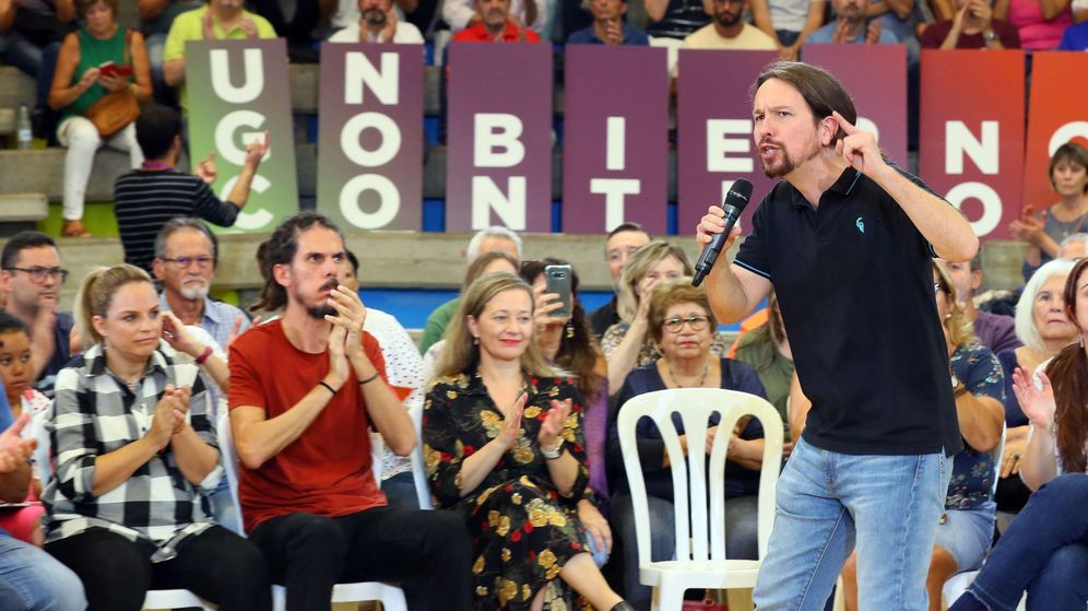Foto: El candidato de Podemos, Pablo Iglesias, en un acto en Las Palmas de Gran Canaria. (EFE)