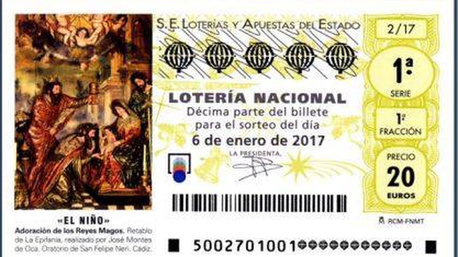 Lotería del Niño 2017: Tercer premio Lotería del Niño: 85 ...