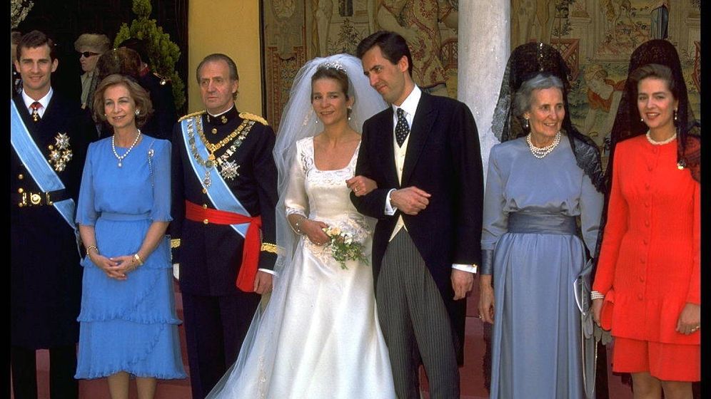 Foto: La boda de la Infanta Elena y Jaime de Marichalar, en 1995. (Getty)