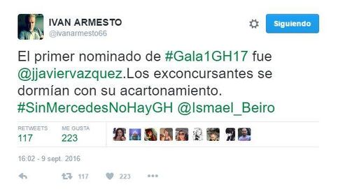 Los tuits de los 'grandes hermanos' contra Jorge Javier Vázquez