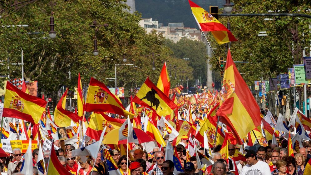 Foto: Banderas españolas en una manifestación por la unidad de España. (EFE)