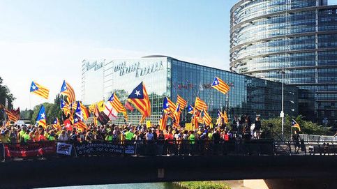 Manifestación independentista catalana el día de la constitución del Europarlamento