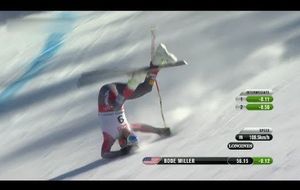 La aparatosa caía de Bode Miller en el Mundial de esquí